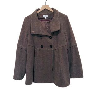 Ann Taylor Loft Babydoll Brown Wool Coat
